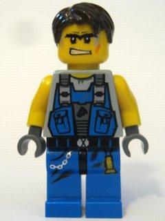 LEGO Minifigure-Power Miner: Orange Scar, Hair-Power Miners-PM017-Creative Brick Builders